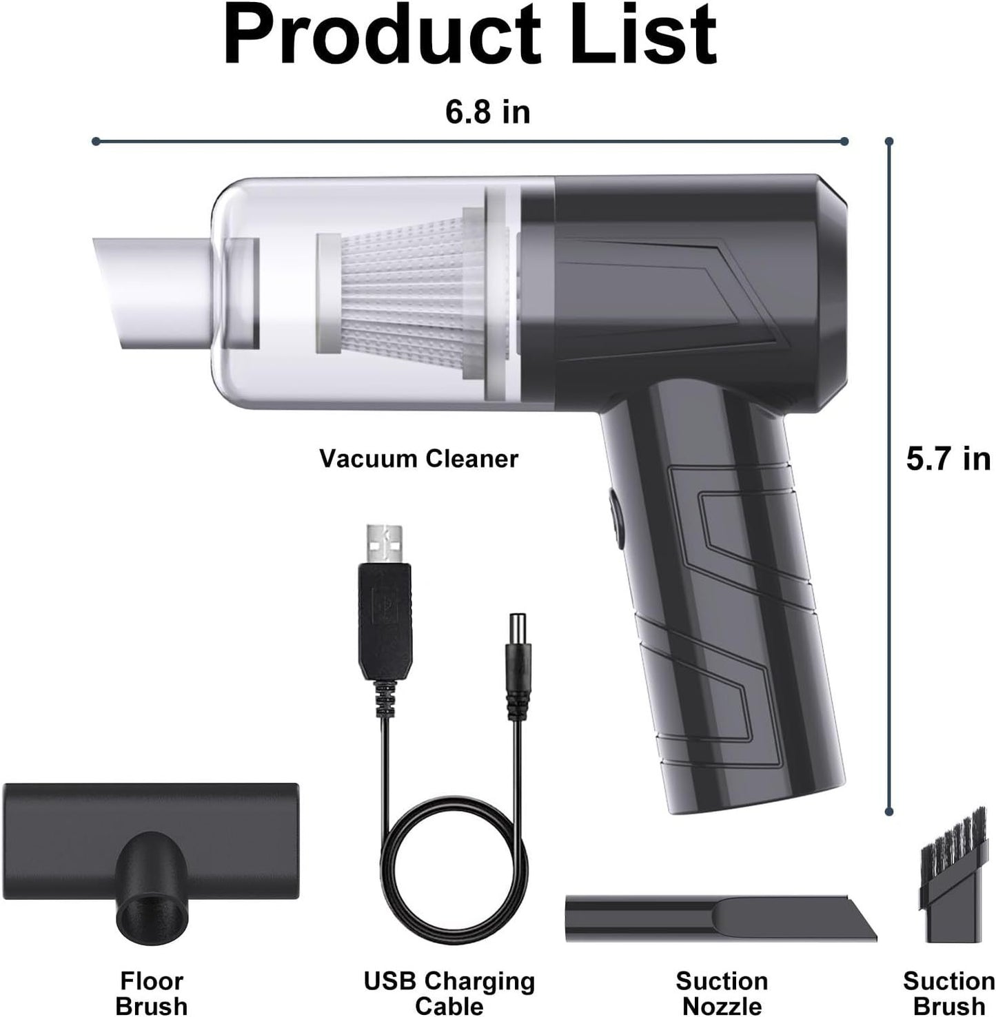 Mini Vacuum Cleaner For Car and Home easy Cleaning